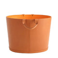 GLOBAL VIEWS OVERSIZED OVAL LEATHER BASKET - Decorative Accents