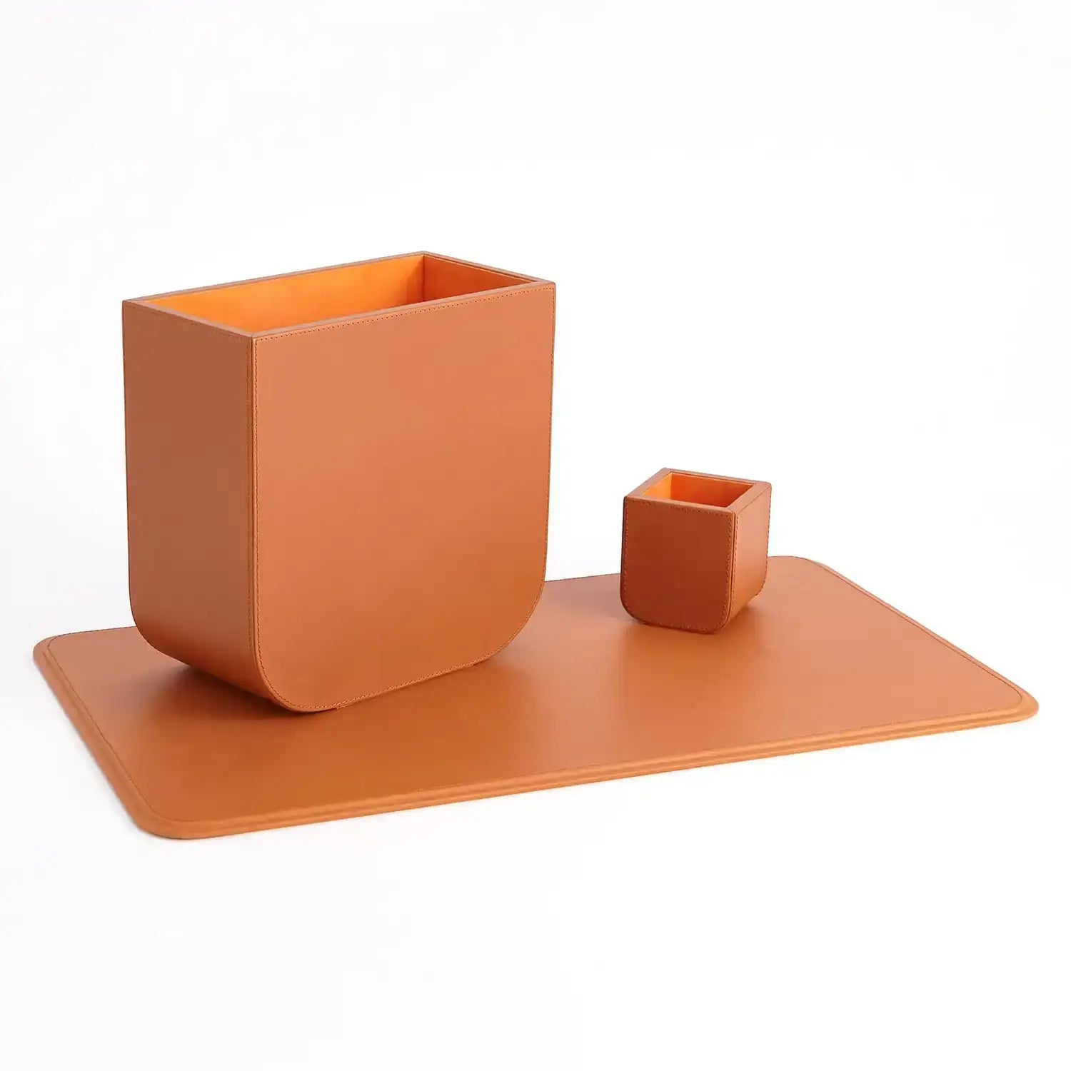 GLOBAL VIEWS RADIUS EDGE LEATHER DESK BLOTTER - Decorative Accents