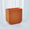 GLOBAL VIEWS RADIUS EDGE LEATHER WASTEBASKET - Decorative Accents