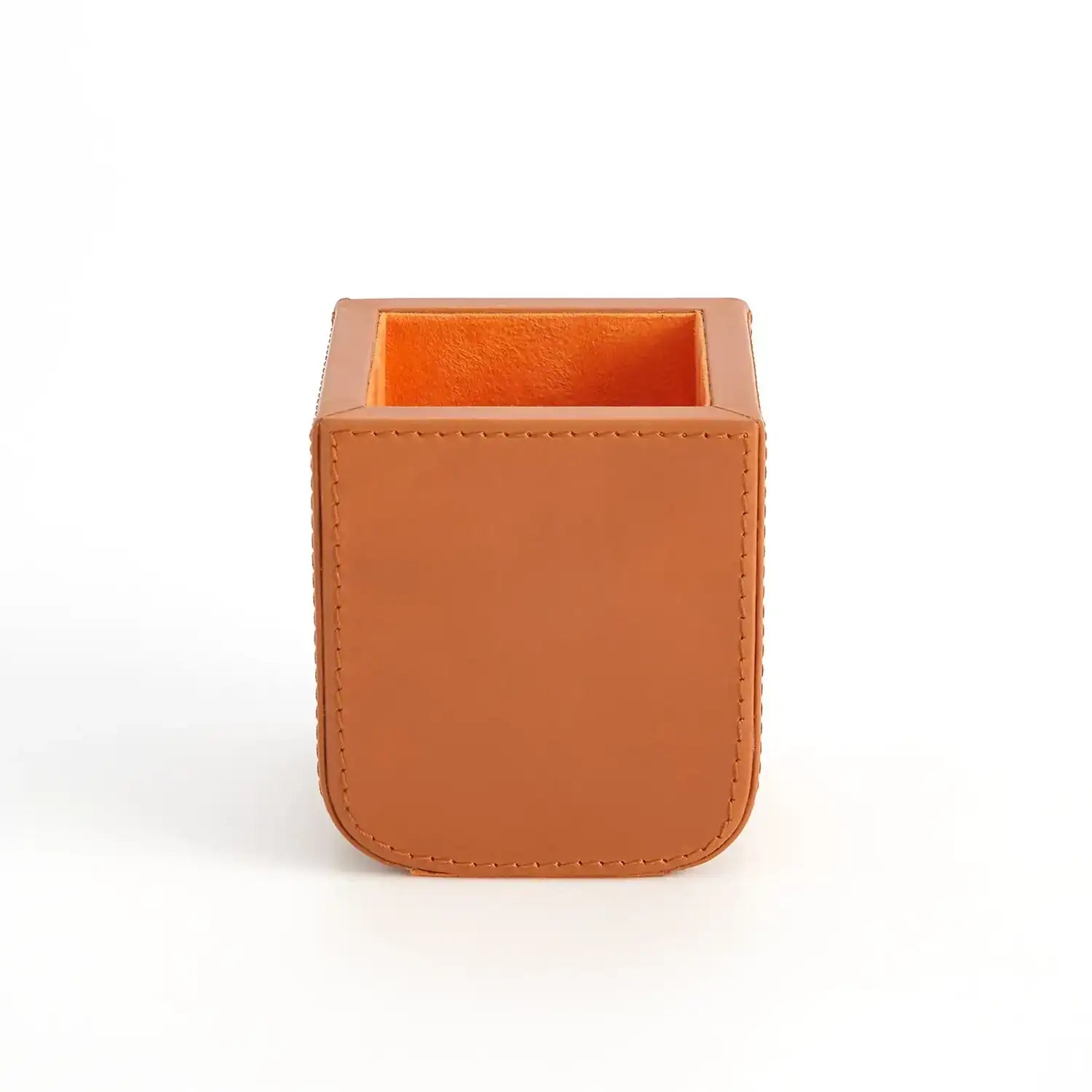 GLOBAL VIEWS RADIUS EDGE LEATHER PENCIL CUP - Decorative Accents