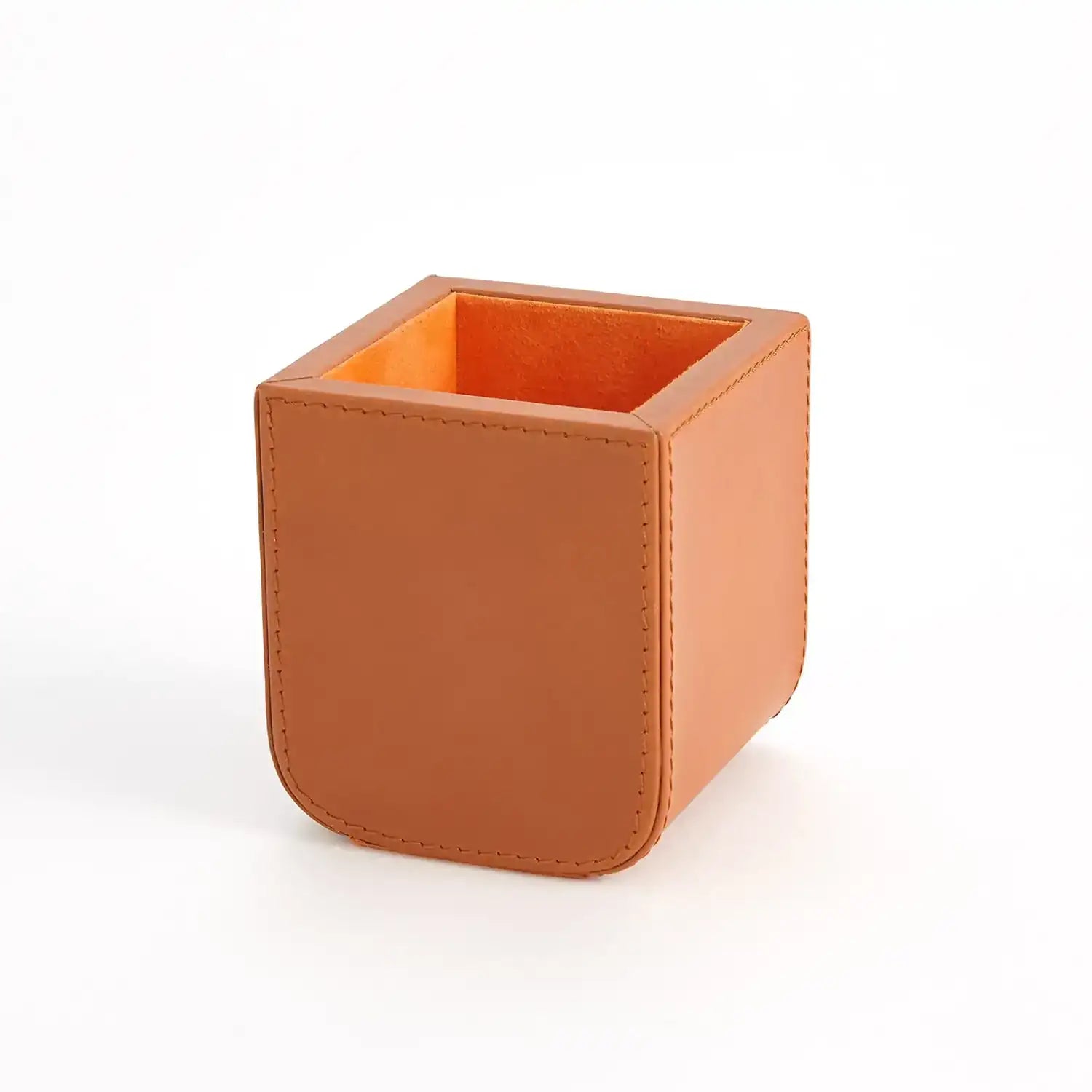 GLOBAL VIEWS RADIUS EDGE LEATHER PENCIL CUP - Decorative Accents