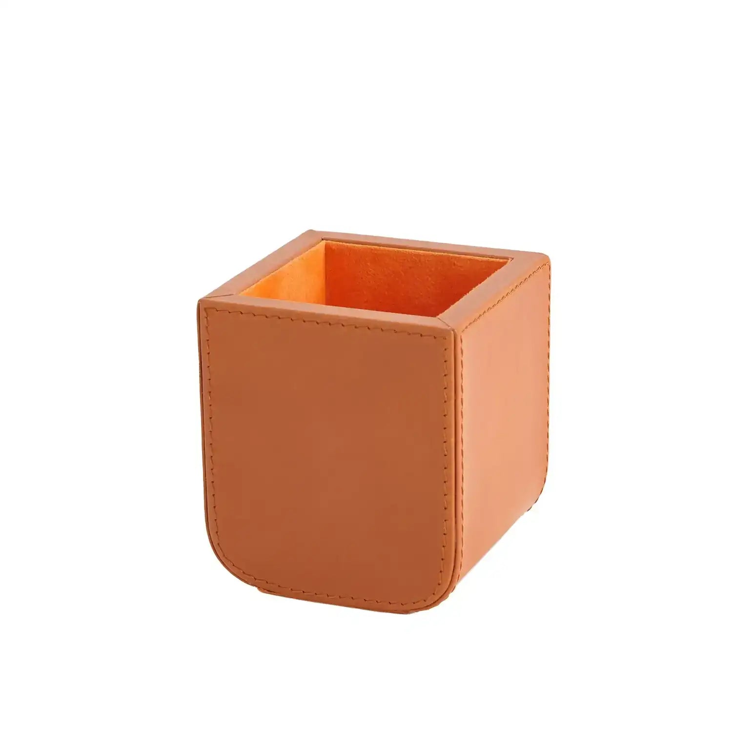 GLOBAL VIEWS RADIUS EDGE LEATHER PENCIL CUP - Decorative Accents