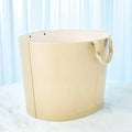 GLOBAL VIEWS OVERSIZED OVAL LEATHER BASKET - Decorative Accents