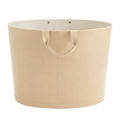 GLOBAL VIEWS OVERSIZED OVAL LEATHER BASKET - Decorative Accents