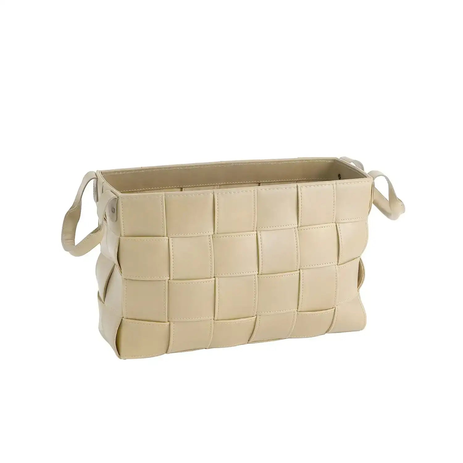 GLOBAL VIEWS SOFT WOVEN LEATHER BASKET - Decorative Accents