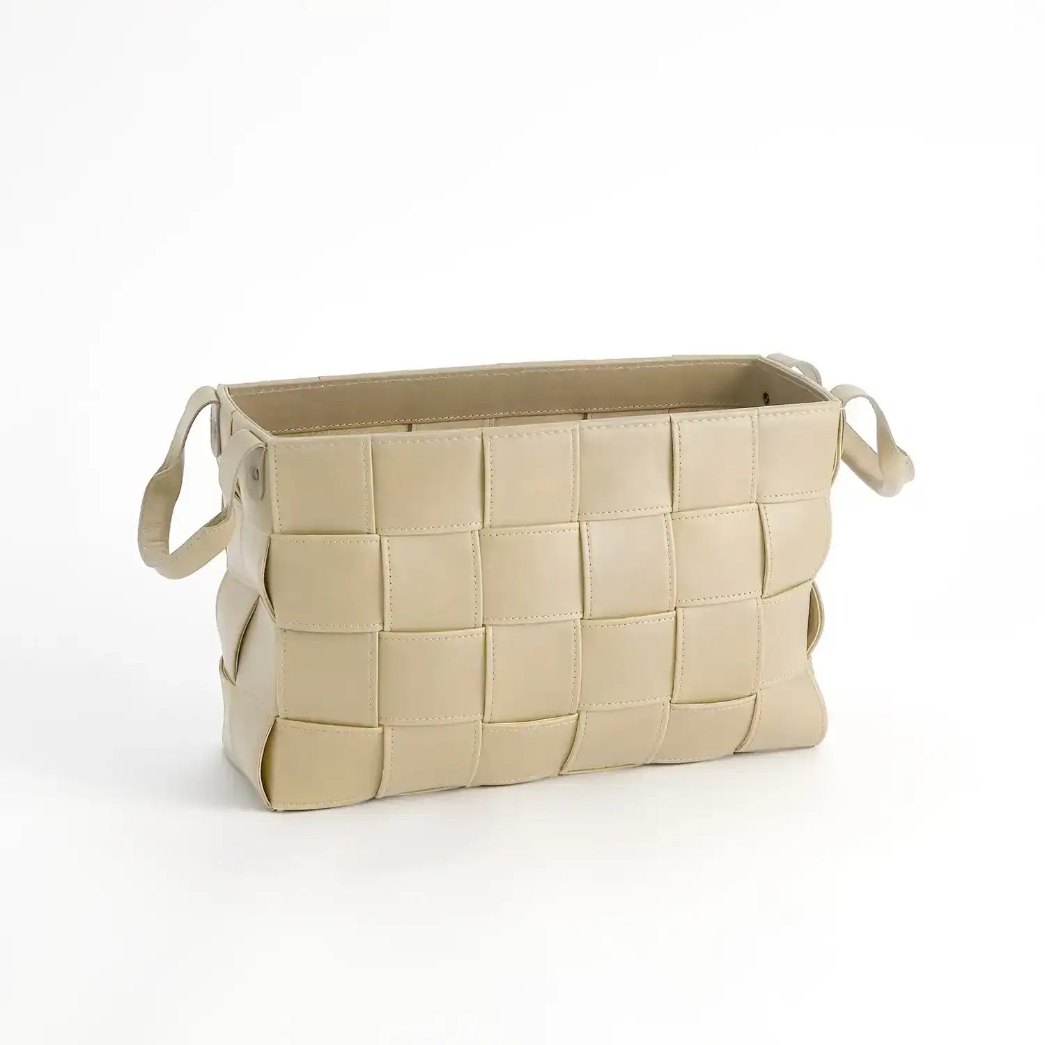GLOBAL VIEWS SOFT WOVEN LEATHER BASKET - Decorative Accents