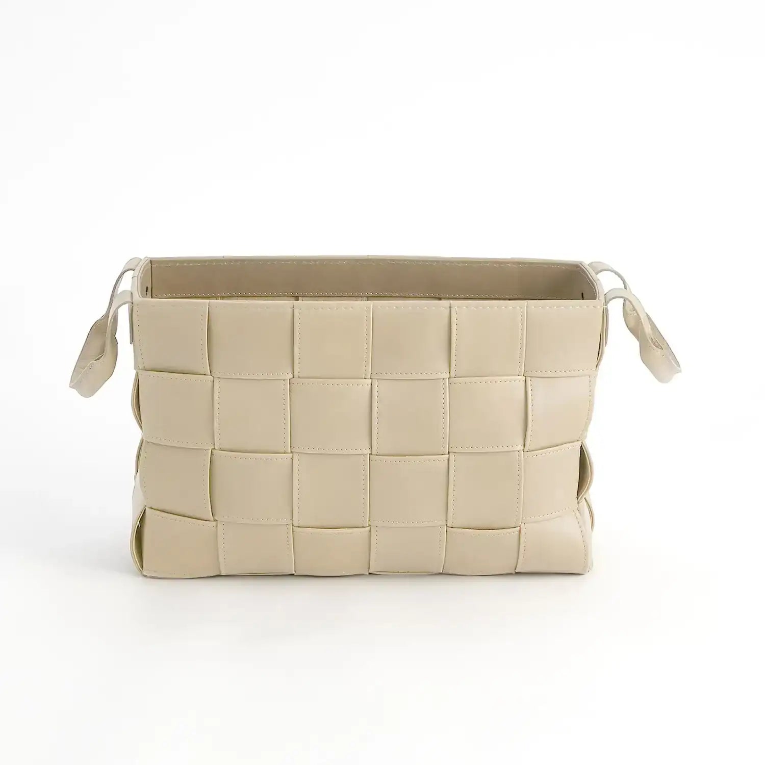 GLOBAL VIEWS SOFT WOVEN LEATHER BASKET - Decorative Accents