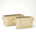 GLOBAL VIEWS SOFT WOVEN LEATHER BASKET - Decorative Accents