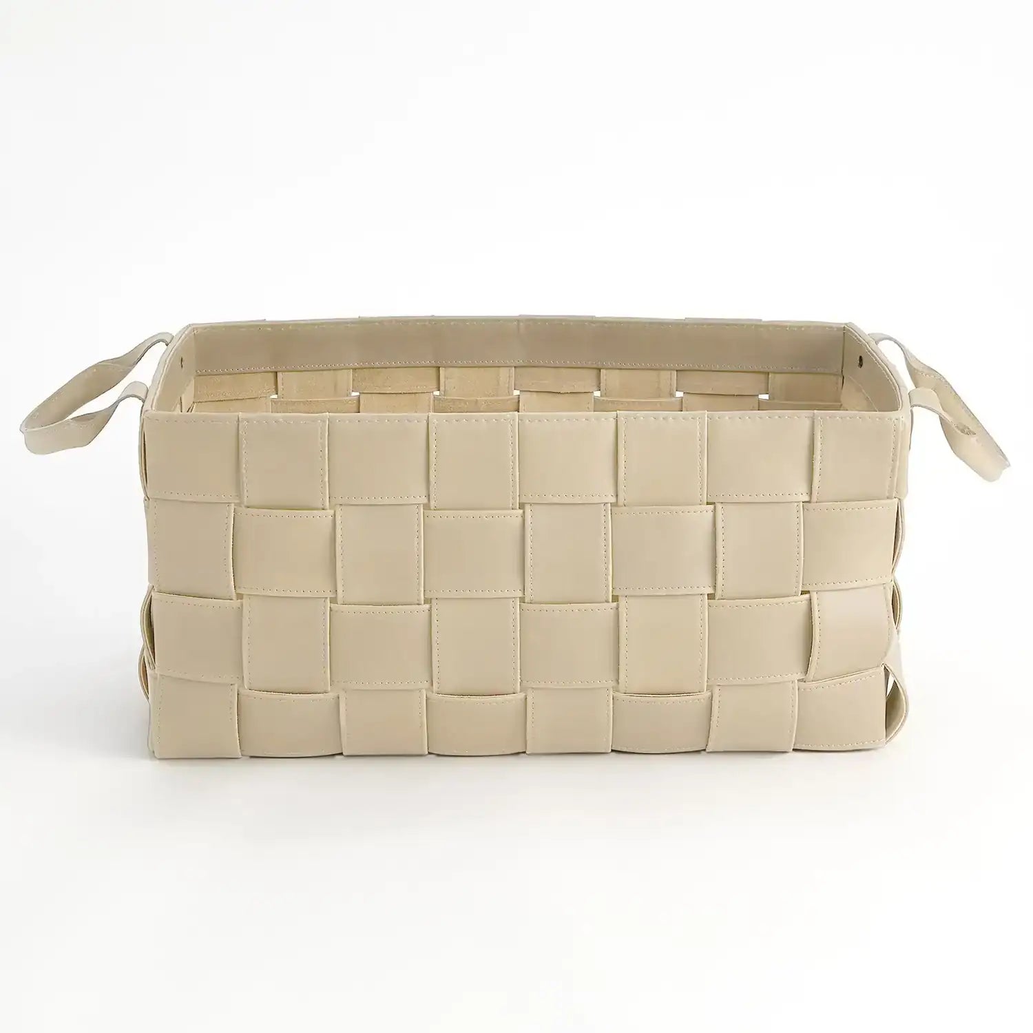 GLOBAL VIEWS SOFT WOVEN LEATHER BASKET - Decorative Accents