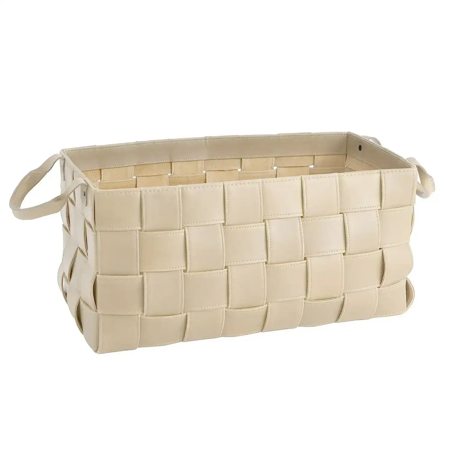 GLOBAL VIEWS SOFT WOVEN LEATHER BASKET - Decorative Accents