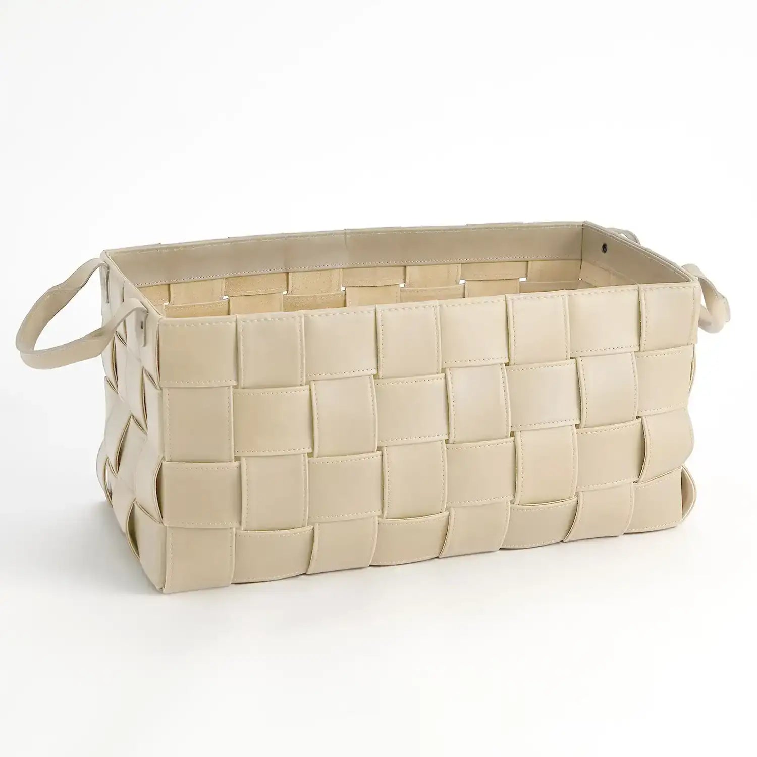 GLOBAL VIEWS SOFT WOVEN LEATHER BASKET - Decorative Accents