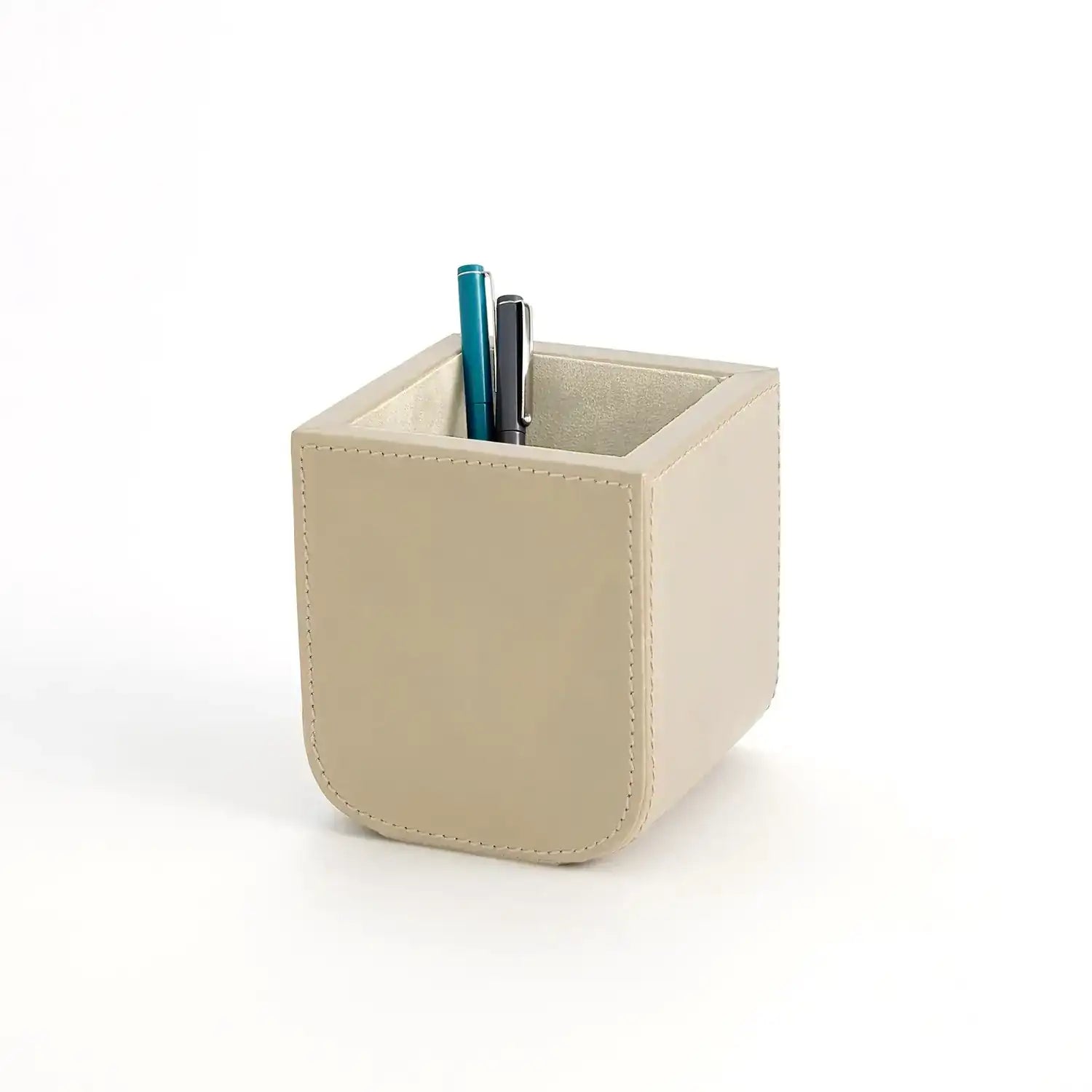 GLOBAL VIEWS RADIUS EDGE LEATHER PENCIL CUP - Decorative Accents