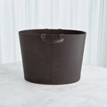 GLOBAL VIEWS OVERSIZED OVAL LEATHER BASKET - Decorative Accents
