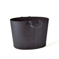GLOBAL VIEWS OVERSIZED OVAL LEATHER BASKET - Decorative Accents