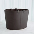GLOBAL VIEWS OVERSIZED OVAL LEATHER BASKET - Decorative Accents
