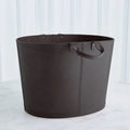 GLOBAL VIEWS OVERSIZED OVAL LEATHER BASKET - Decorative Accents
