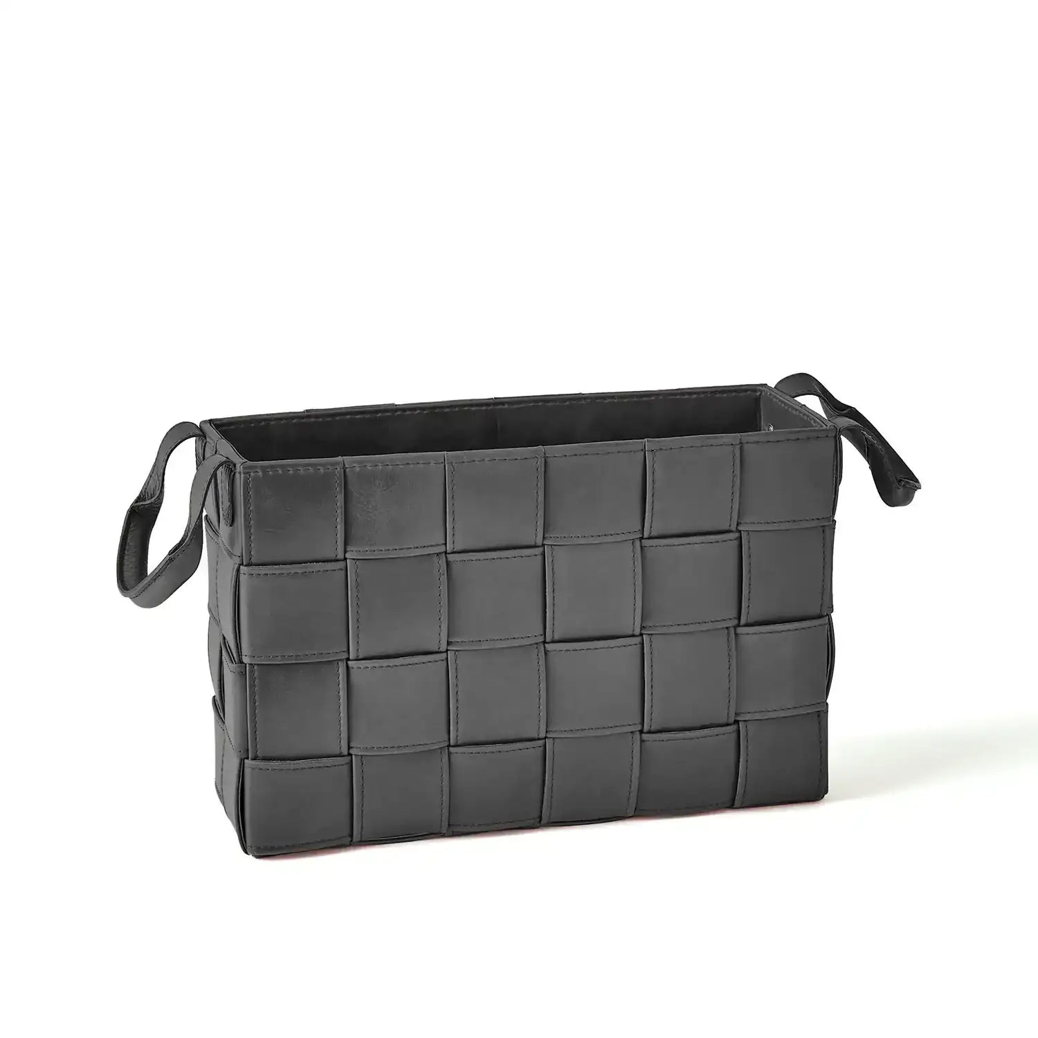 GLOBAL VIEWS SOFT WOVEN LEATHER BASKET - Decorative Accents