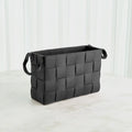 GLOBAL VIEWS SOFT WOVEN LEATHER BASKET - Decorative Accents