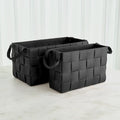 GLOBAL VIEWS SOFT WOVEN LEATHER BASKET - Decorative Accents