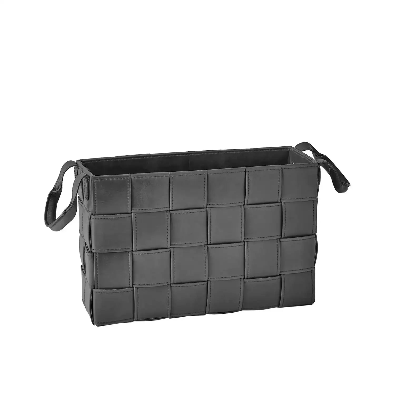 GLOBAL VIEWS SOFT WOVEN LEATHER BASKET - Decorative Accents