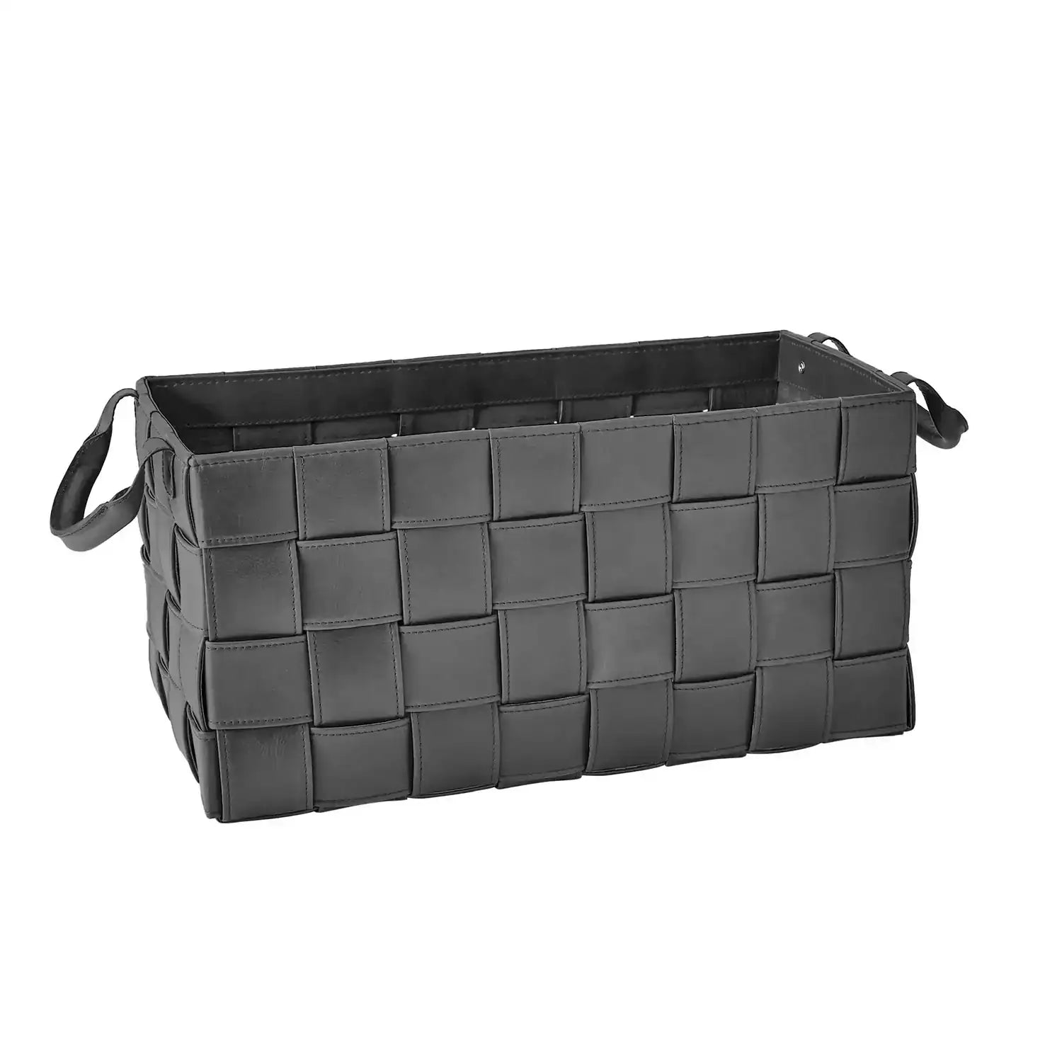 GLOBAL VIEWS SOFT WOVEN LEATHER BASKET - Decorative Accents