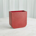 GLOBAL VIEWS RADIUS EDGE LEATHER WASTEBASKET - Decorative Accents