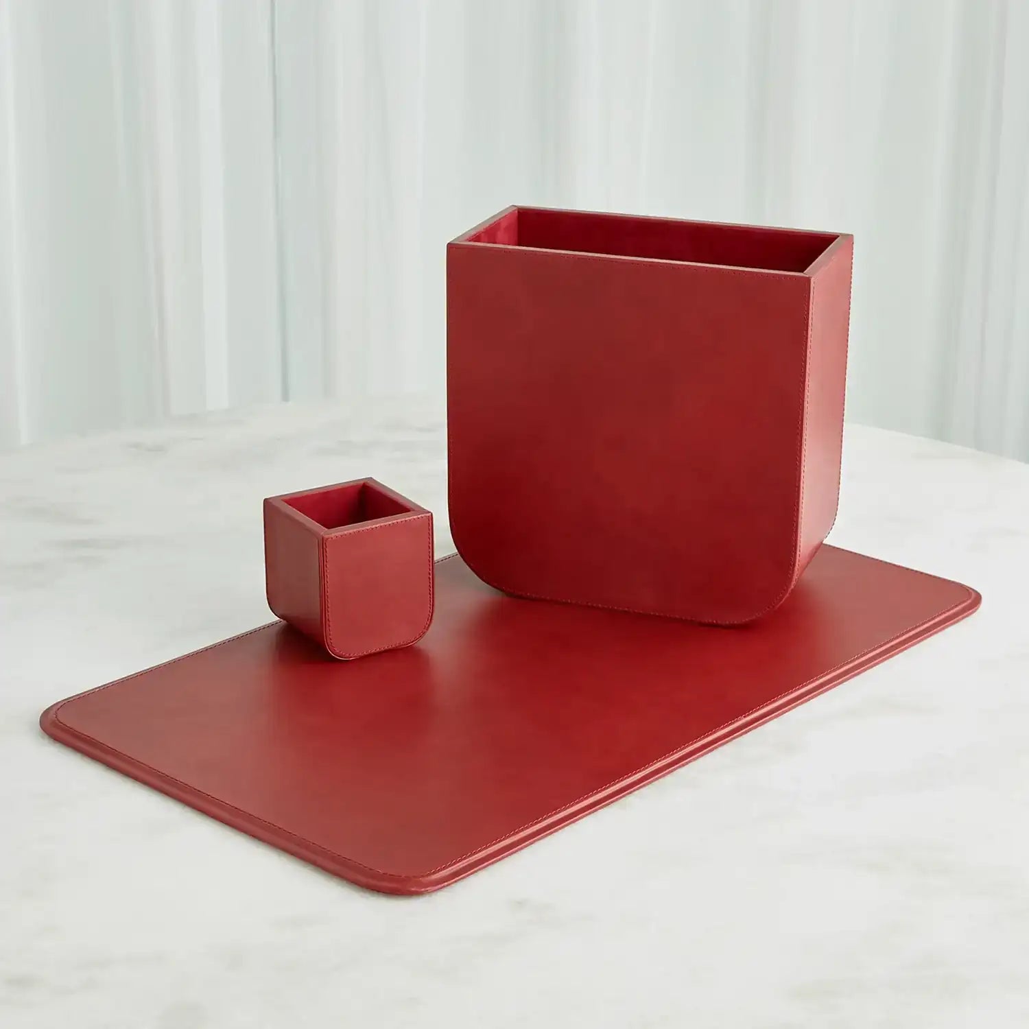 GLOBAL VIEWS RADIUS EDGE LEATHER DESK BLOTTER - Decorative Accents