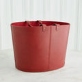 GLOBAL VIEWS OVERSIZED OVAL LEATHER BASKET - Decorative Accents
