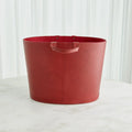 GLOBAL VIEWS OVERSIZED OVAL LEATHER BASKET - Decorative Accents