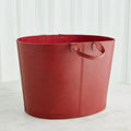 GLOBAL VIEWS OVERSIZED OVAL LEATHER BASKET - Decorative Accents