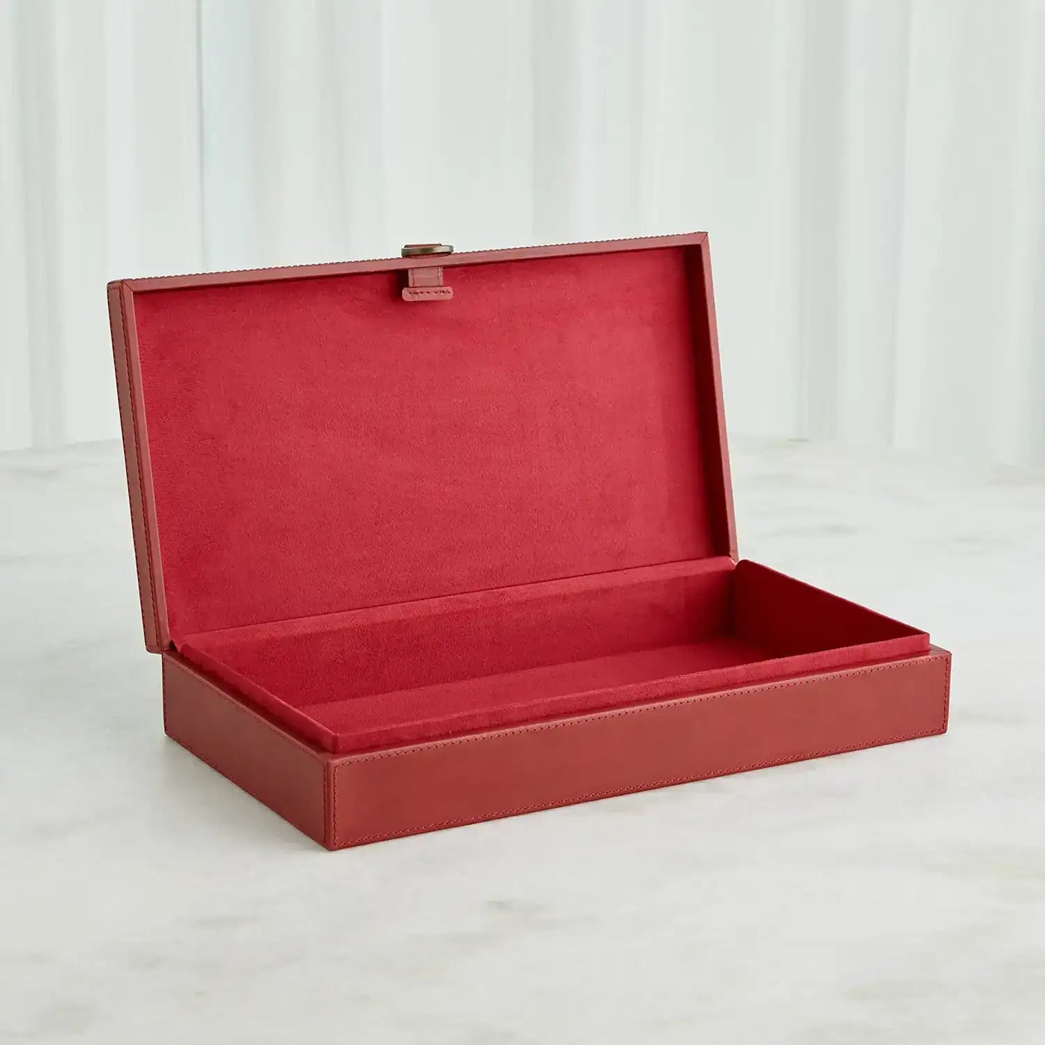 GLOBAL VIEWS MARBLED LEATHER D RING BOX - Decorative Accents