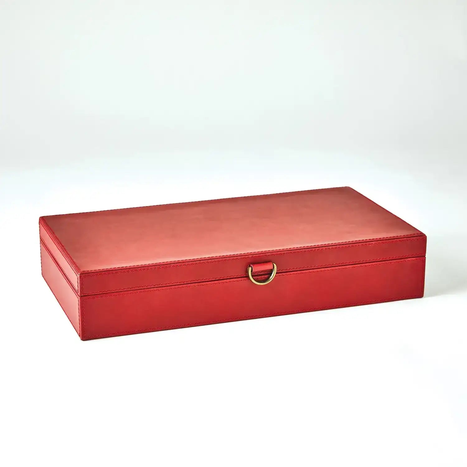 GLOBAL VIEWS MARBLED LEATHER D RING BOX - Decorative Accents