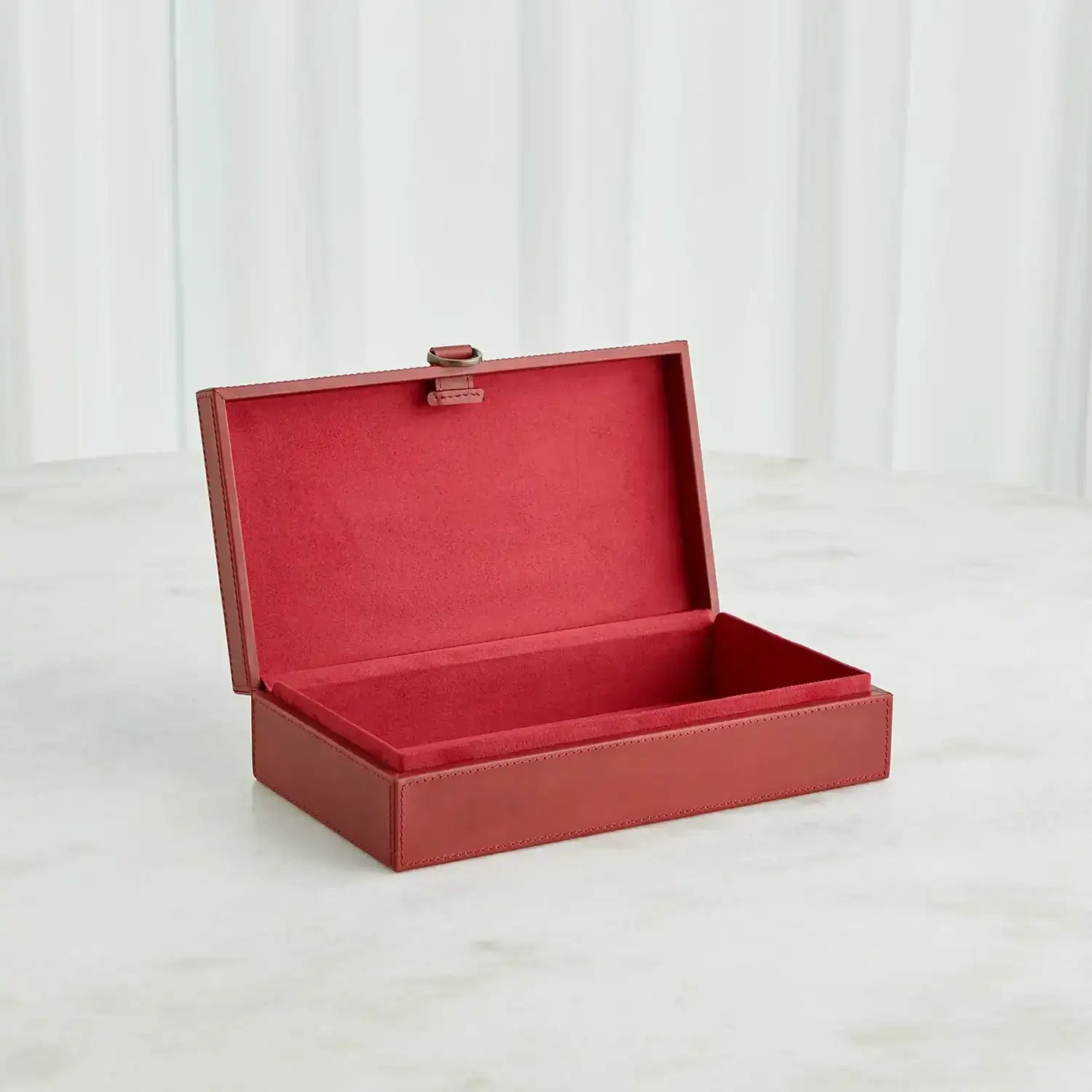 GLOBAL VIEWS MARBLED LEATHER D RING BOX - Decorative Accents