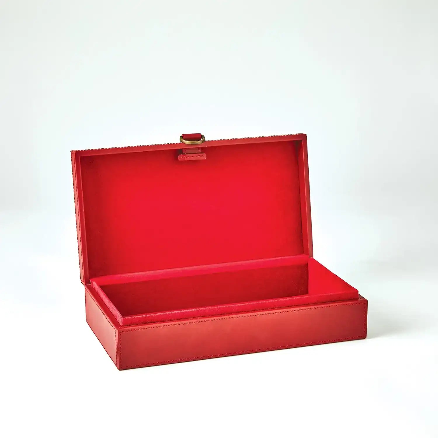 GLOBAL VIEWS MARBLED LEATHER D RING BOX - Decorative Accents