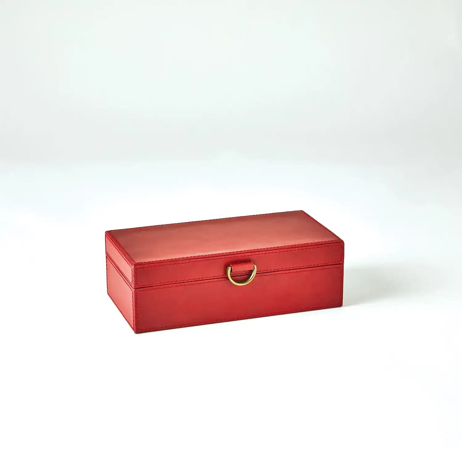 GLOBAL VIEWS MARBLED LEATHER D RING BOX - Decorative Accents