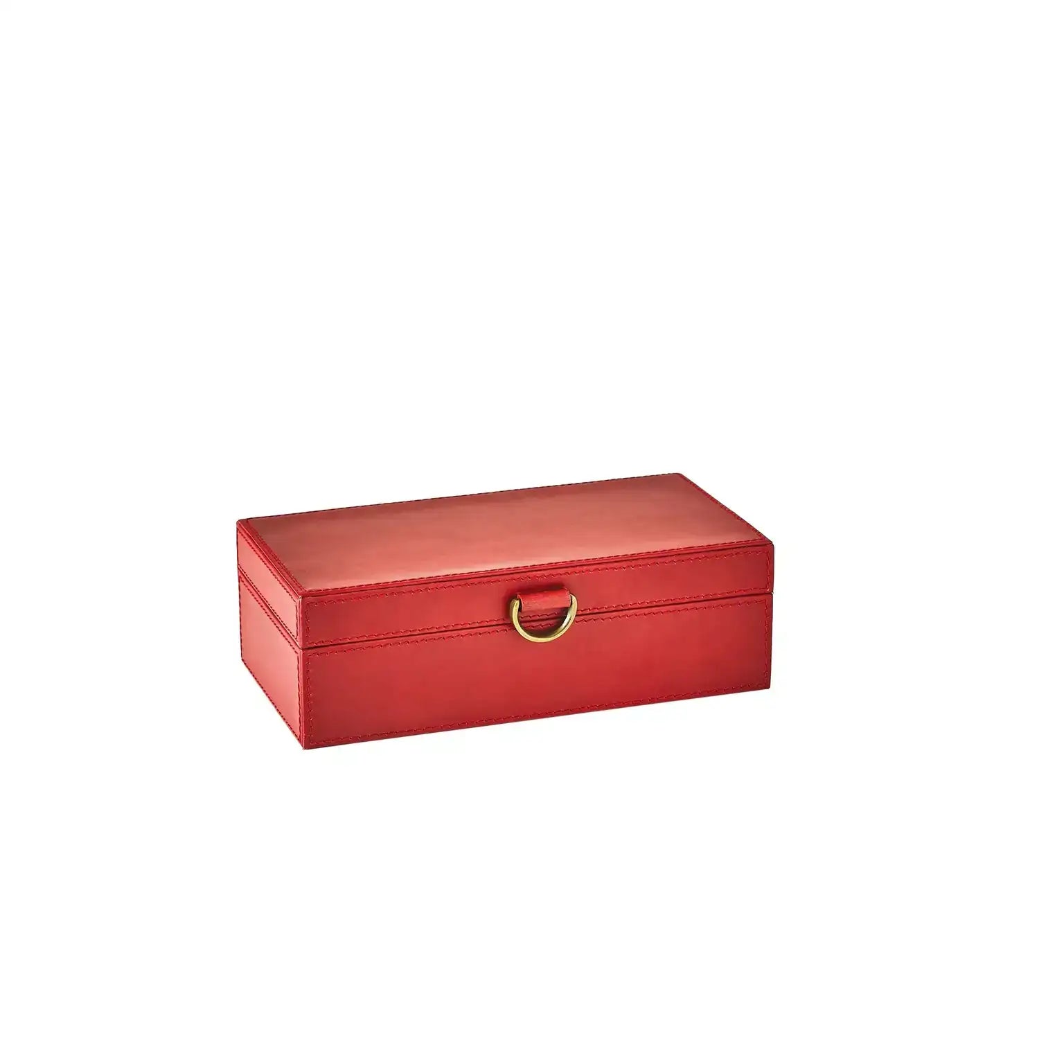 GLOBAL VIEWS MARBLED LEATHER D RING BOX - Decorative Accents