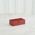 GLOBAL VIEWS MARBLED LEATHER D RING BOX - Decorative Accents