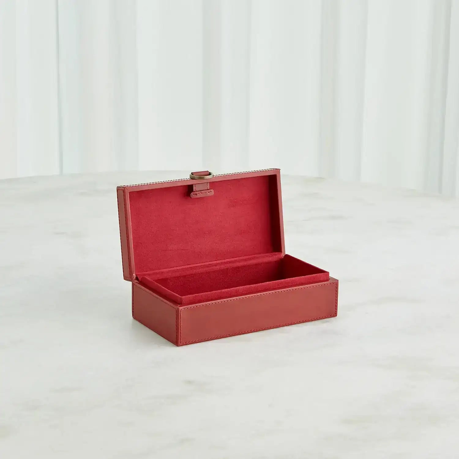 GLOBAL VIEWS MARBLED LEATHER D RING BOX - Decorative Accents