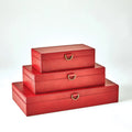 GLOBAL VIEWS MARBLED LEATHER D RING BOX - Decorative Accents