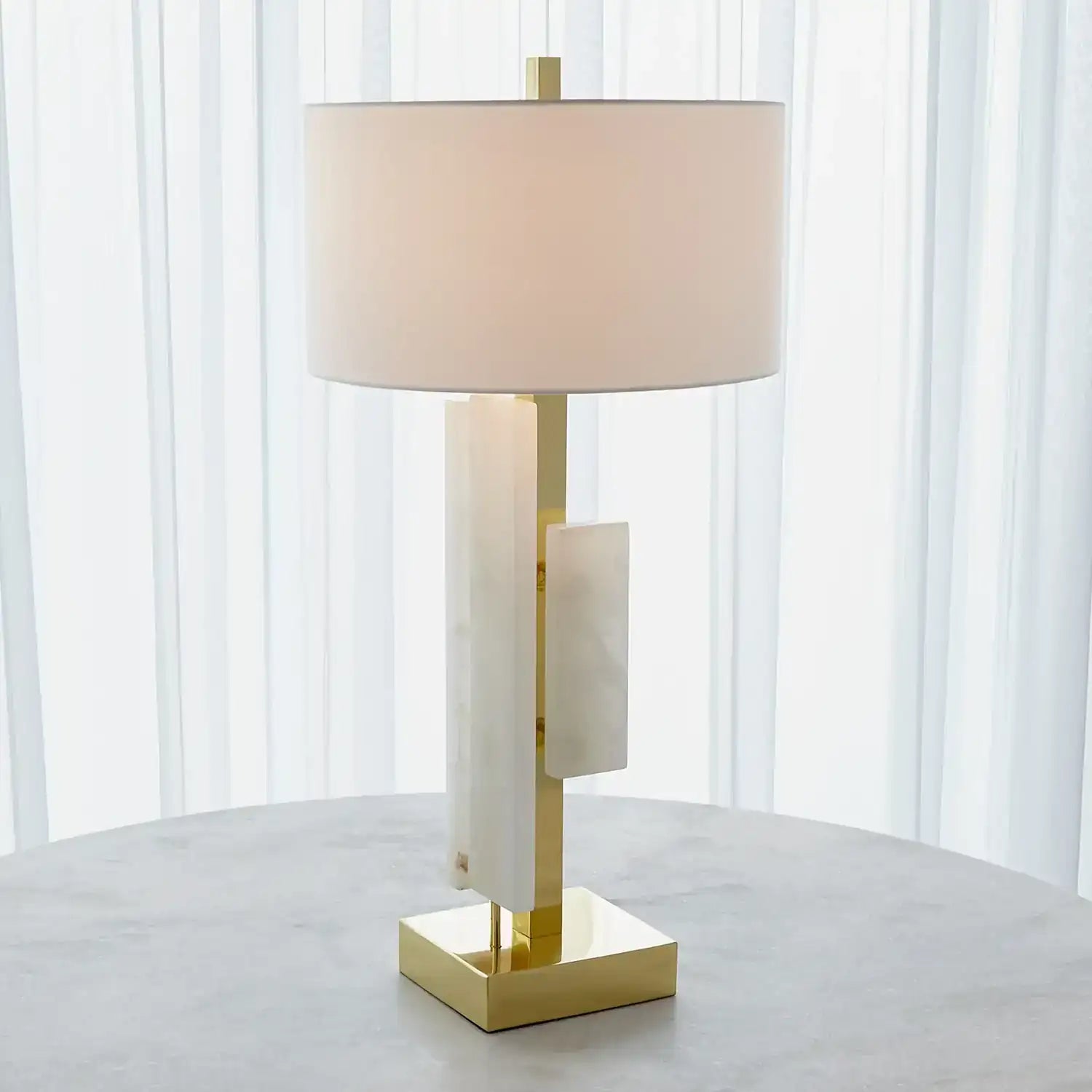 GLOBAL VIEWS, POSH BLOCK TABLE LAMP, TABLE LAMPS
