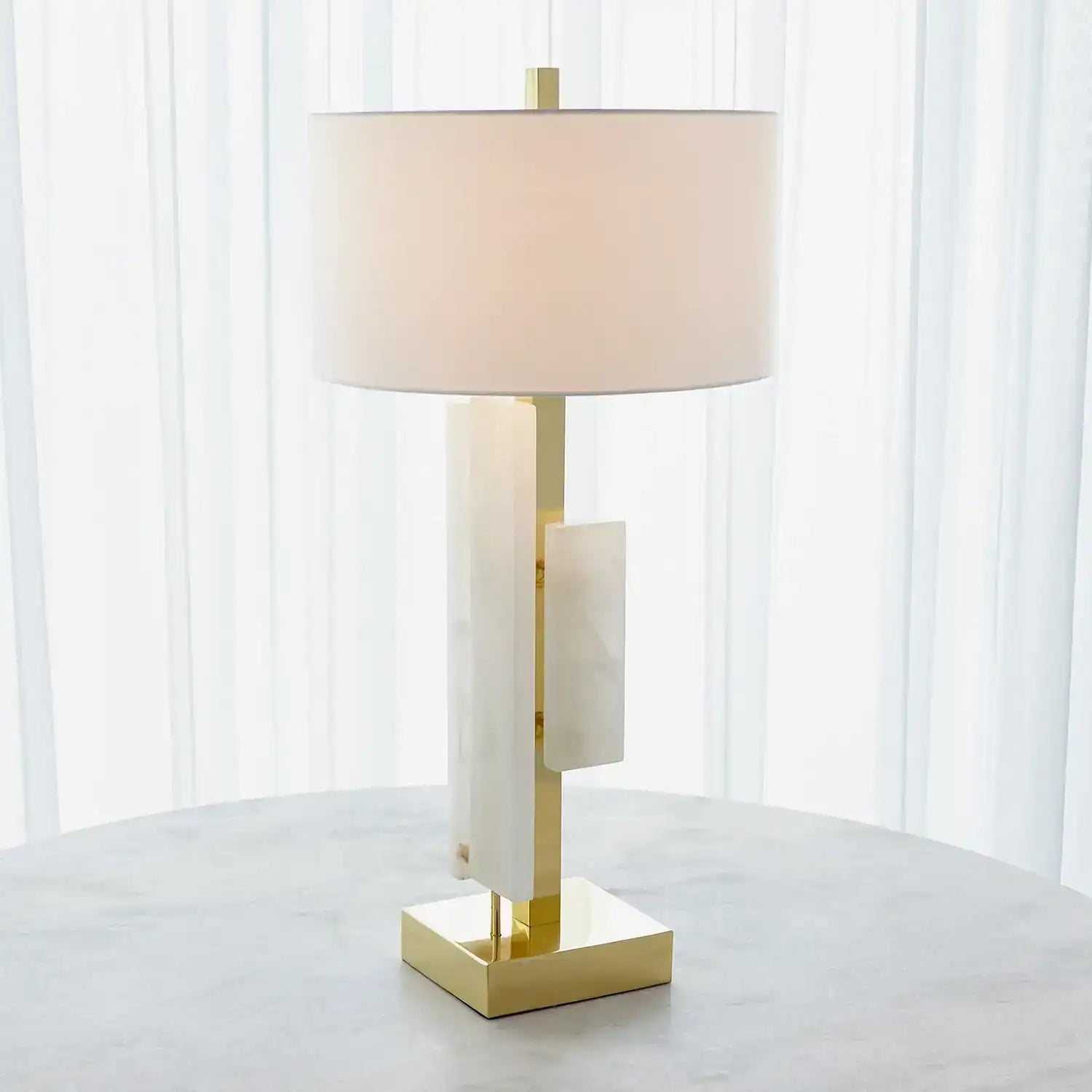 GLOBAL VIEWS, POSH BLOCK TABLE LAMP, TABLE LAMPS
