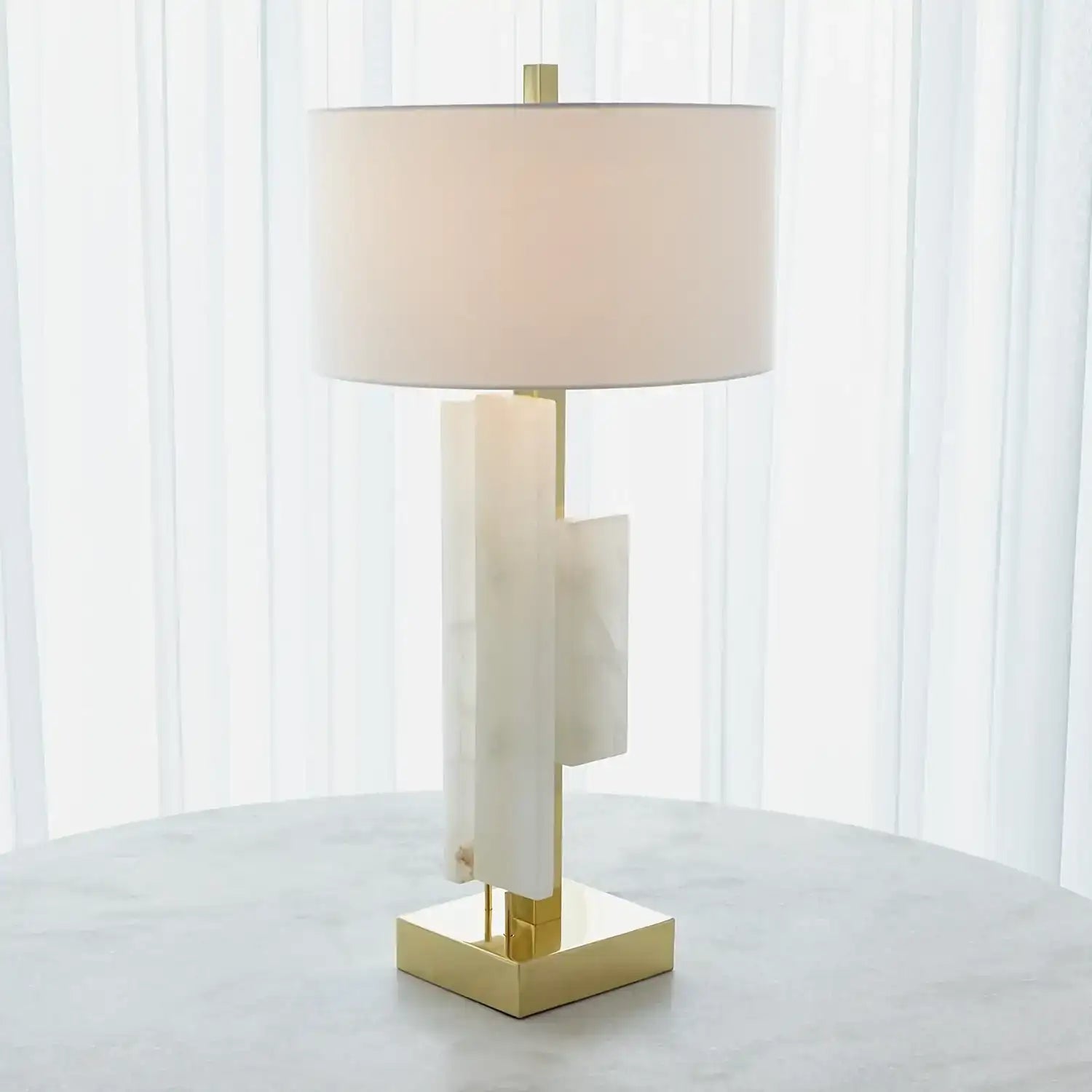 GLOBAL VIEWS, POSH BLOCK TABLE LAMP, TABLE LAMPS