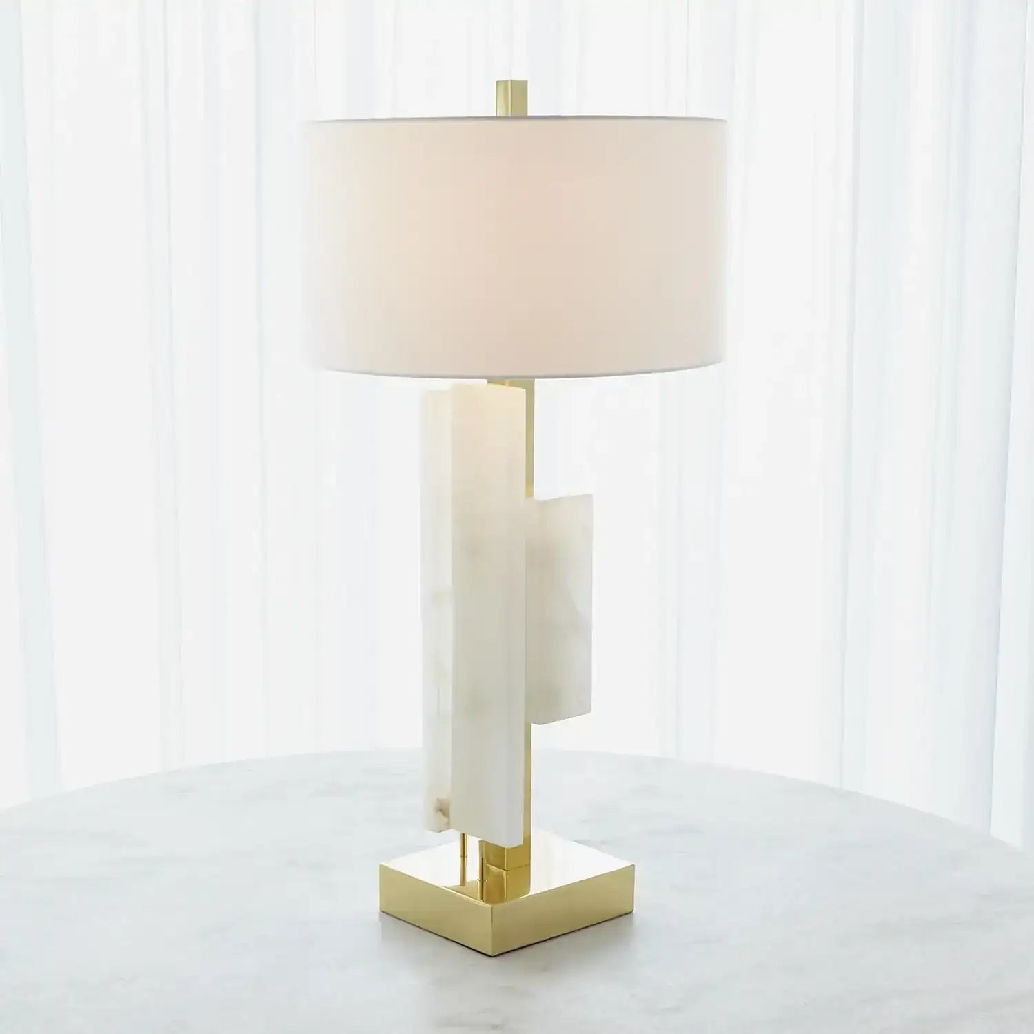 GLOBAL VIEWS, POSH BLOCK TABLE LAMP, TABLE LAMPS