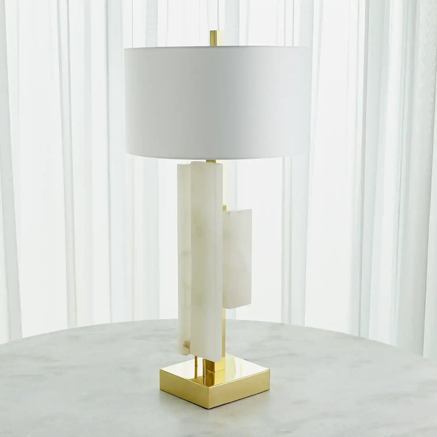 GLOBAL VIEWS, POSH BLOCK TABLE LAMP, TABLE LAMPS