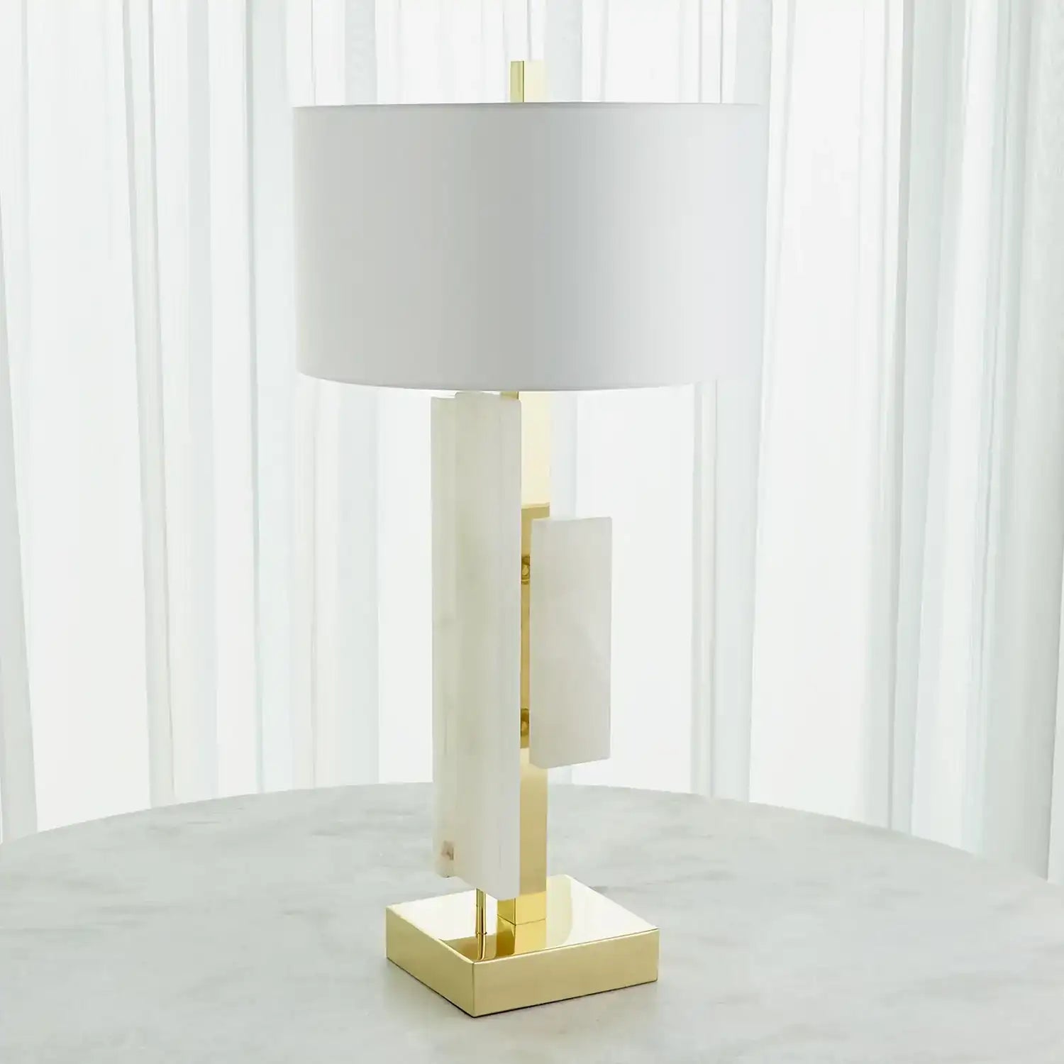 GLOBAL VIEWS, POSH BLOCK TABLE LAMP, TABLE LAMPS