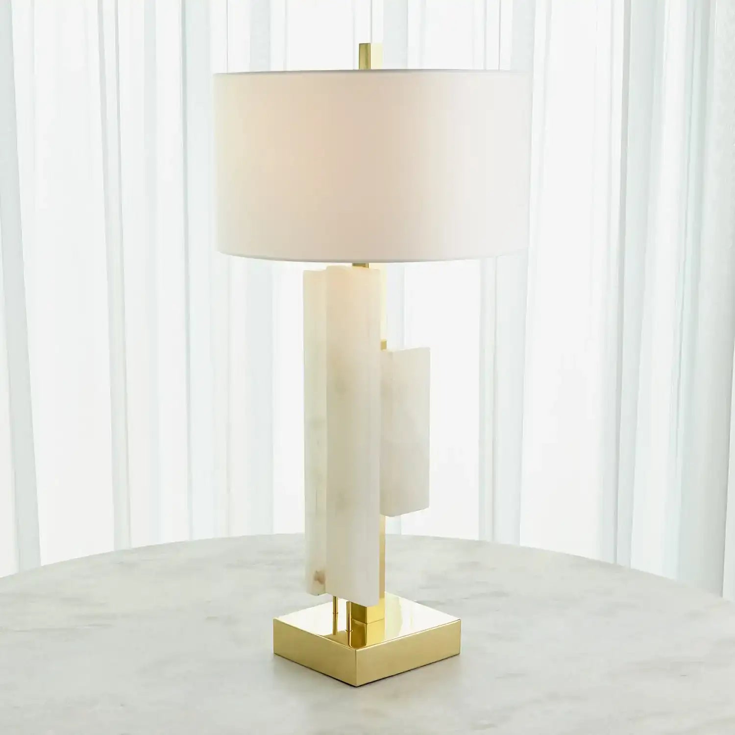 GLOBAL VIEWS, POSH BLOCK TABLE LAMP, TABLE LAMPS