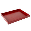 GLOBAL VIEWS DEEP RED LEATHER TRAY - Decorative Accents