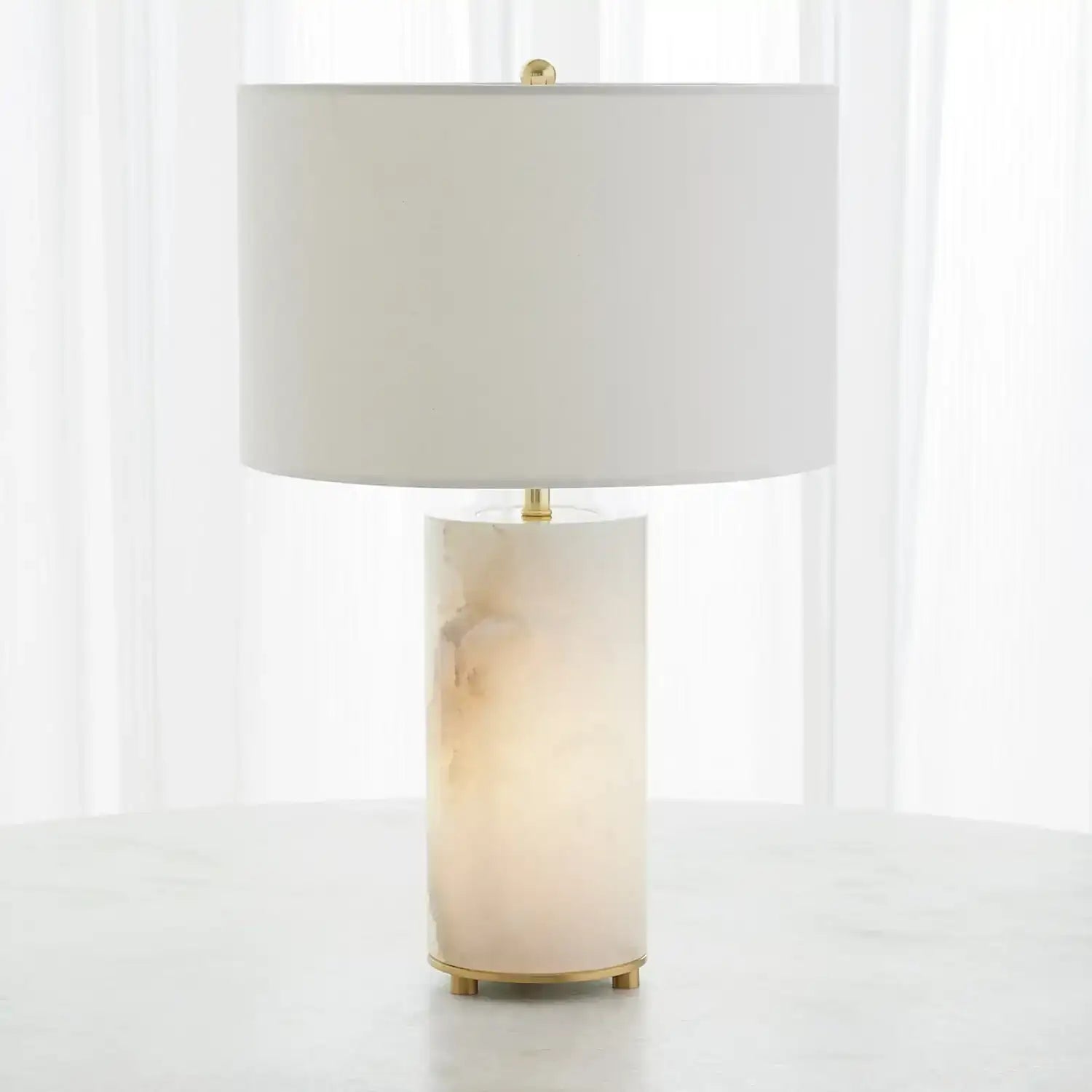 GLOBAL VIEWS, ALABASTER INNER LIGHT LAMP, TABLE LAMPS