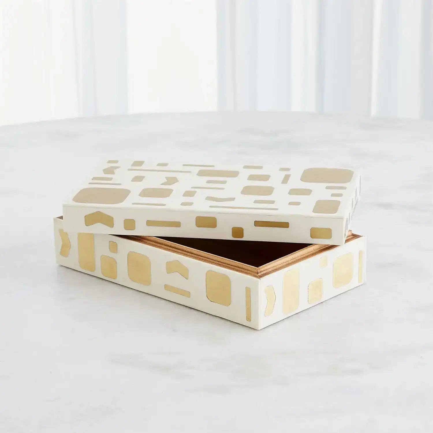 GLOBAL VIEWS BRASS JALI BOX - Decorative Accents