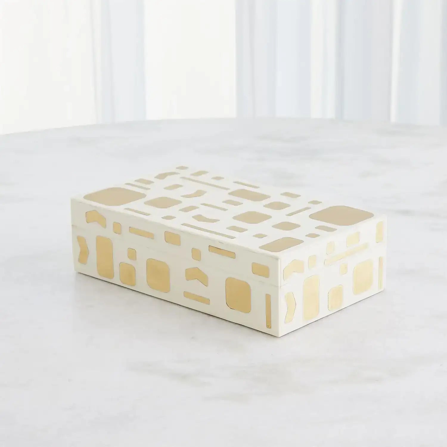 GLOBAL VIEWS BRASS JALI BOX - Decorative Accents